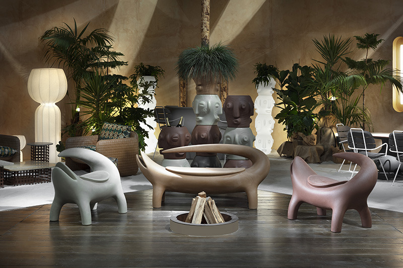 Canapé d'extérieur Big Kroko en bioplastique par Marcantonio x SLIDE Studio Canapé d'extérieur Big Kroko en bioplastique par Marcantonio x SLIDE Studio