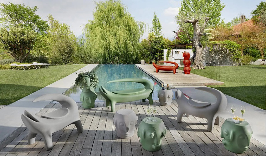 Fauteuil d'extérieur Big Kroko en bioplastique par Marcantonio x SLIDE Studio Fauteuil BIg Kroko img02