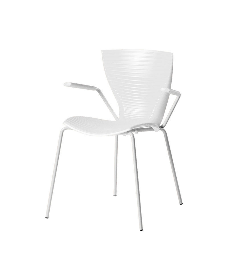 Chaise avec accoudoirs Gloria Meeting blanc _ Otoko Design