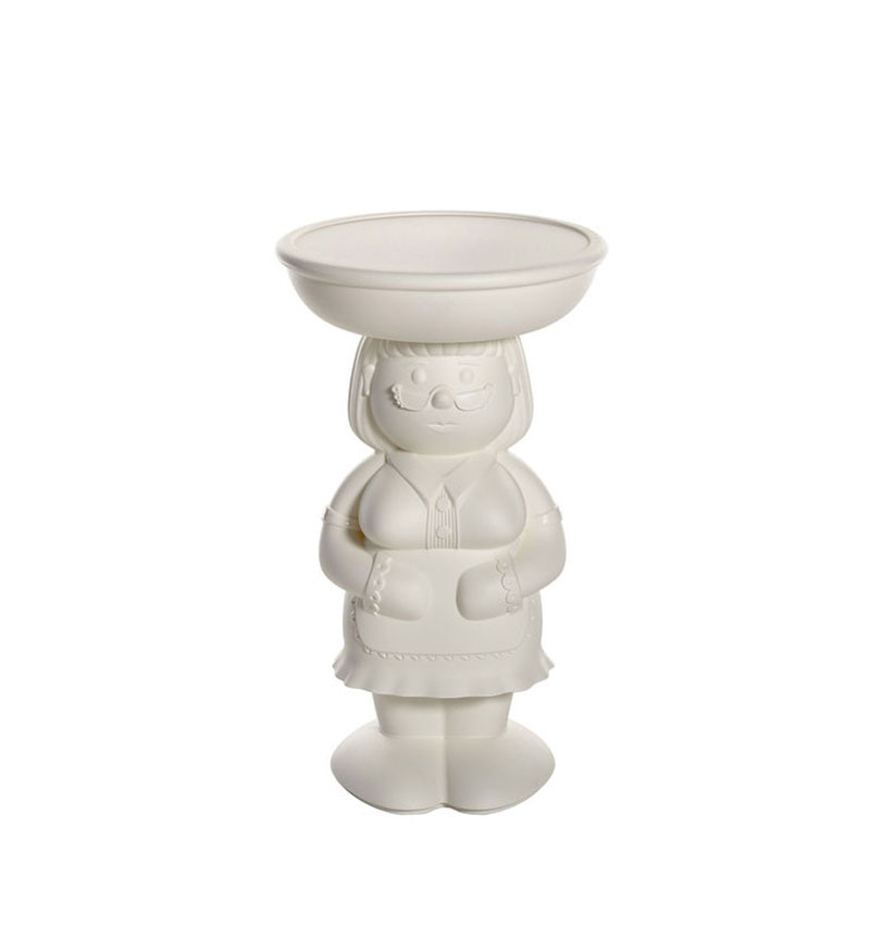 Table d'appoint Amanda en polyéthylène blanc