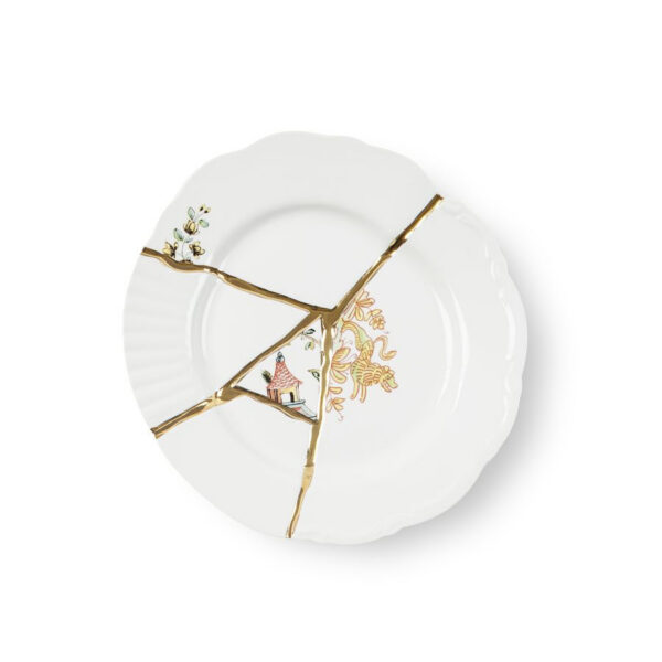 Assiette à dessert Kintsugi 2 en porcelaine par Marcantonio x Seletti