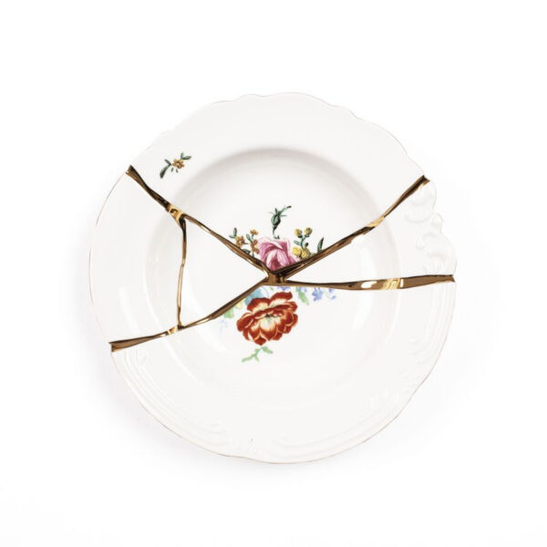 Assiette à soupe Kintsugi 2 en porcelaine par Marcantonio x Seletti