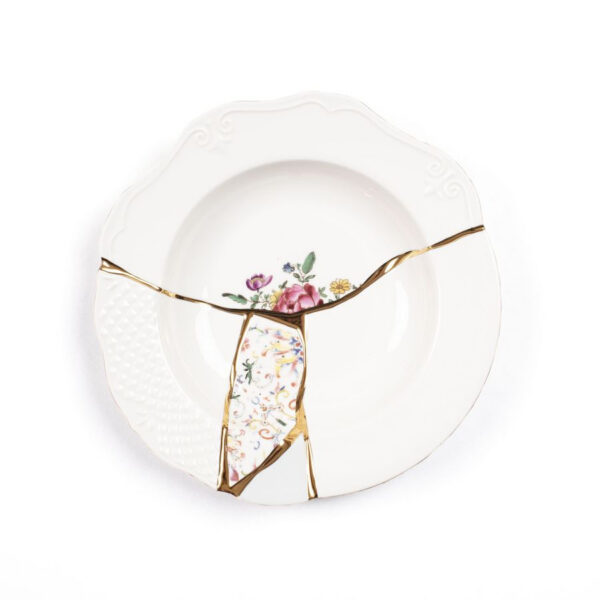 Assiette à soupe Kintsugi 3 en porcelaine par Marcantonio x Seletti