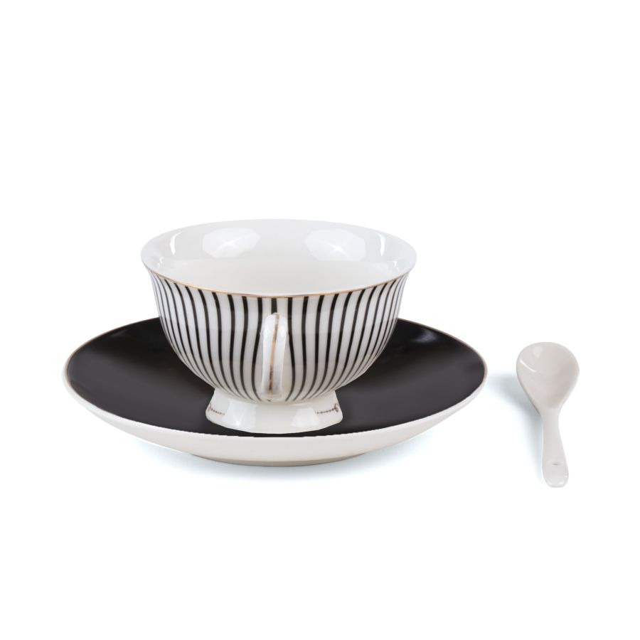 Tasse à thé avec petite cuillère Bellona Guiltless en porcelaine par Tarin x Seletti Tasse à thé avec petite cuillère Bellona Guiltless en porcelaine par Tarin x Seletti
