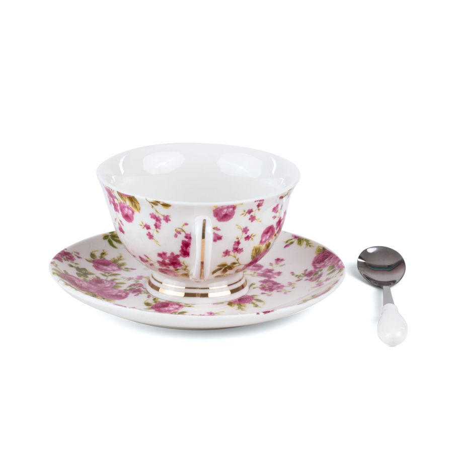 Tasse à thé avec petite cuillère Vittoria Guiltless en porcelaine par Tarin x Seletti Tasse à thé avec petite cuillère Vittoria Guiltless en porcelaine par Tarin x Seletti 3