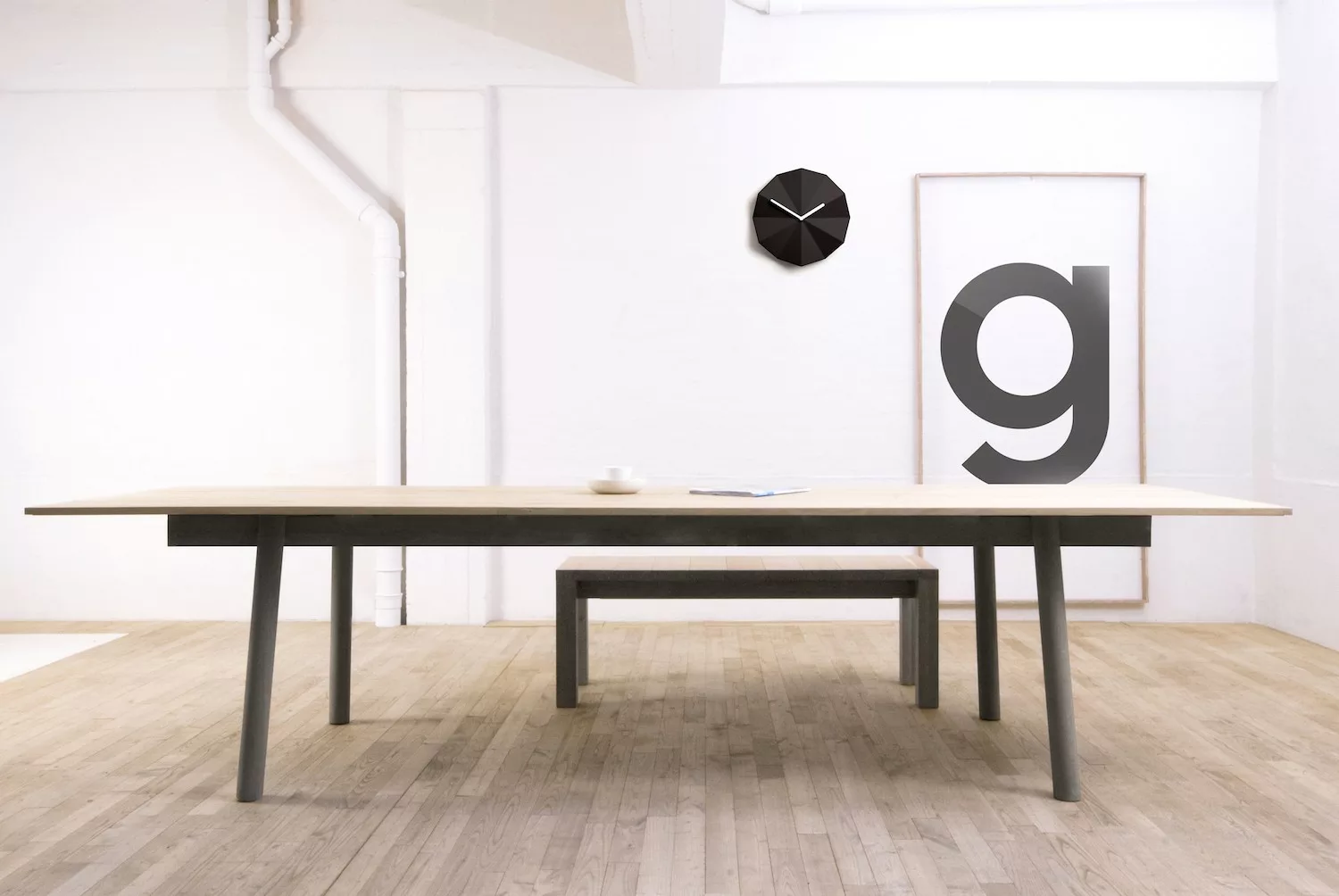 Horloge murale minimaliste Delta Clock noir