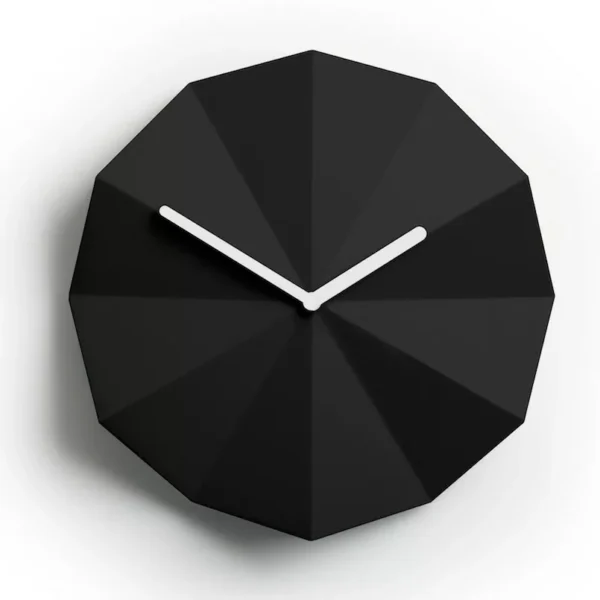 Horloge murale minimaliste Delta Clock noir