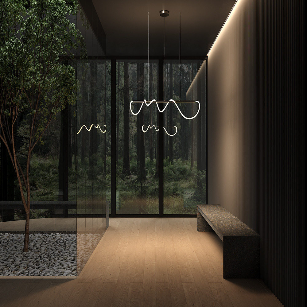 Suspension Tau 3 en aluminium au design contemporain par Maytoni Suspension Tau 3 en aluminium au design contemporain par Maytoni
