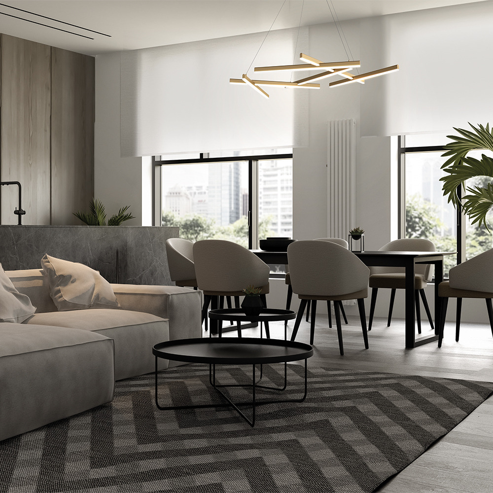 Suspension Line 2 en aluminium au design contemporain par Maytoni Suspension Line 2 en aluminium au design contemporain par Maytoni