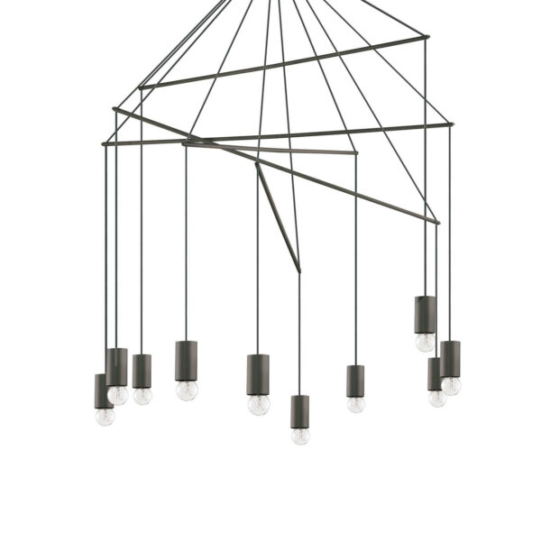 Suspension Bouquet 10 lampes réglables en métal pour un design contemporain