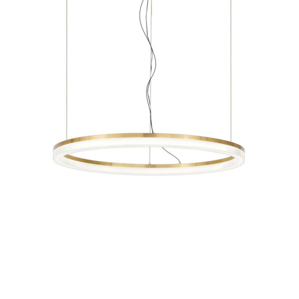 Suspension Crown en métal avec une finition laiton brossé Ideal-Lux