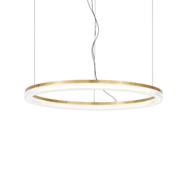 Suspension Crown en métal avec une finition laiton brossé Ideal-Lux