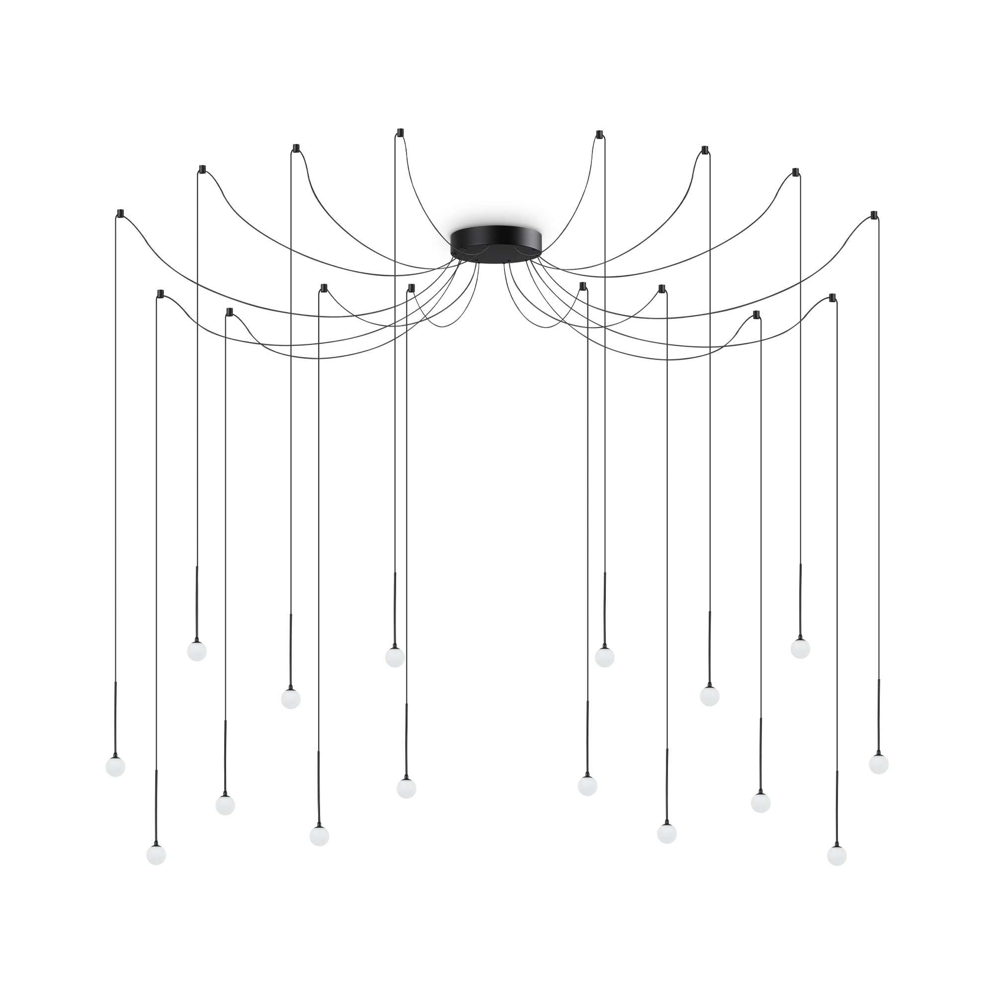 Suspension Lucciola en métal revêtu de poudre ou plaqué avec des diffuseurs en acrylique - Ideal Lux Suspension Lucciola en métal revêtu de poudre ou plaqué - Ideal Lux