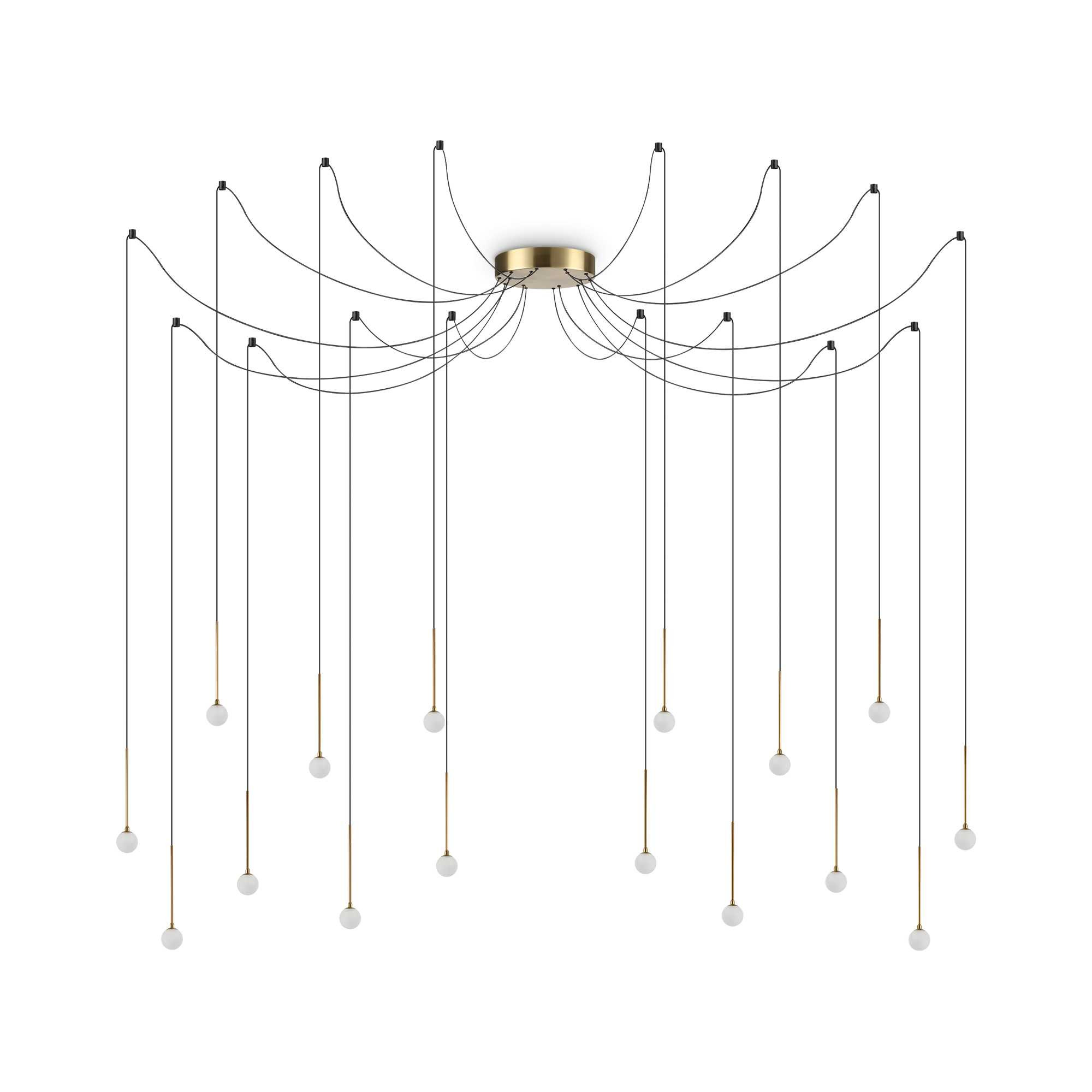 Suspension Lucciola en métal revêtu de poudre ou plaqué avec des diffuseurs en acrylique - Ideal Lux Suspension Lucciola en métal revêtu de poudre ou plaqué avec des diffuseurs en acrylique - Ideal Lux