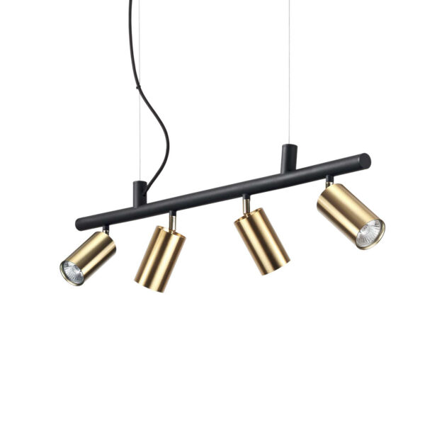 Suspension Dynamite monture en métal avec une finition en peinture en poudre ou plaquée et brossée - Ideal Lux