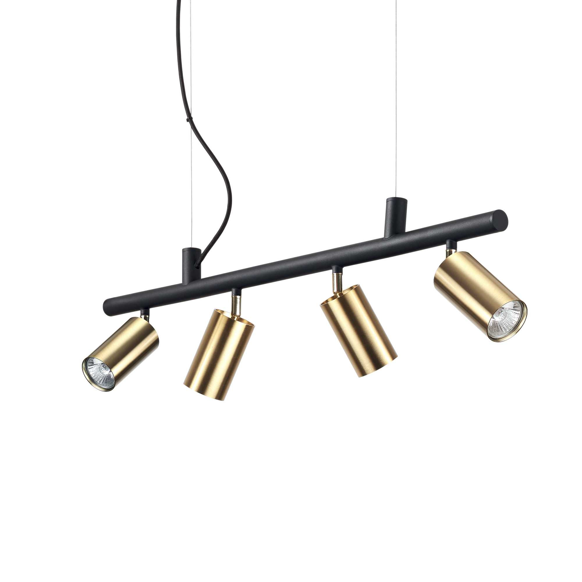Suspension Dynamite monture en métal avec une finition en peinture en poudre ou plaquée et brossée - Ideal Lux