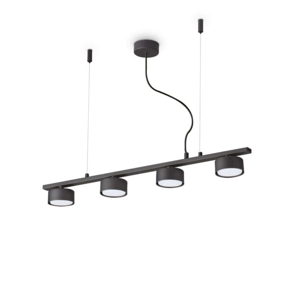 Suspension Minor linéaire en métal revêtue de peinture en poudre noire - Ideal Lux