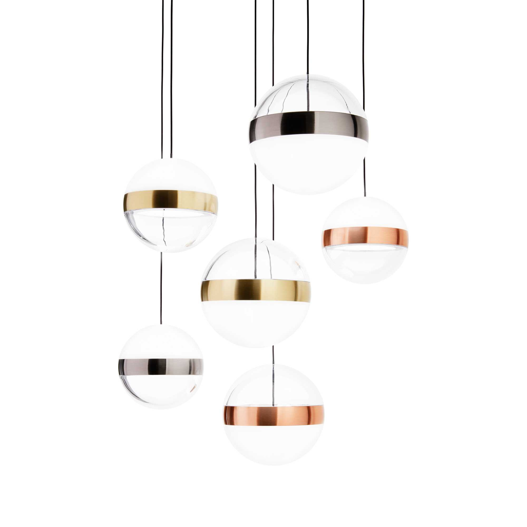 Suspension Galaxy en métal finition nickel noir brillant - Ideal Lux