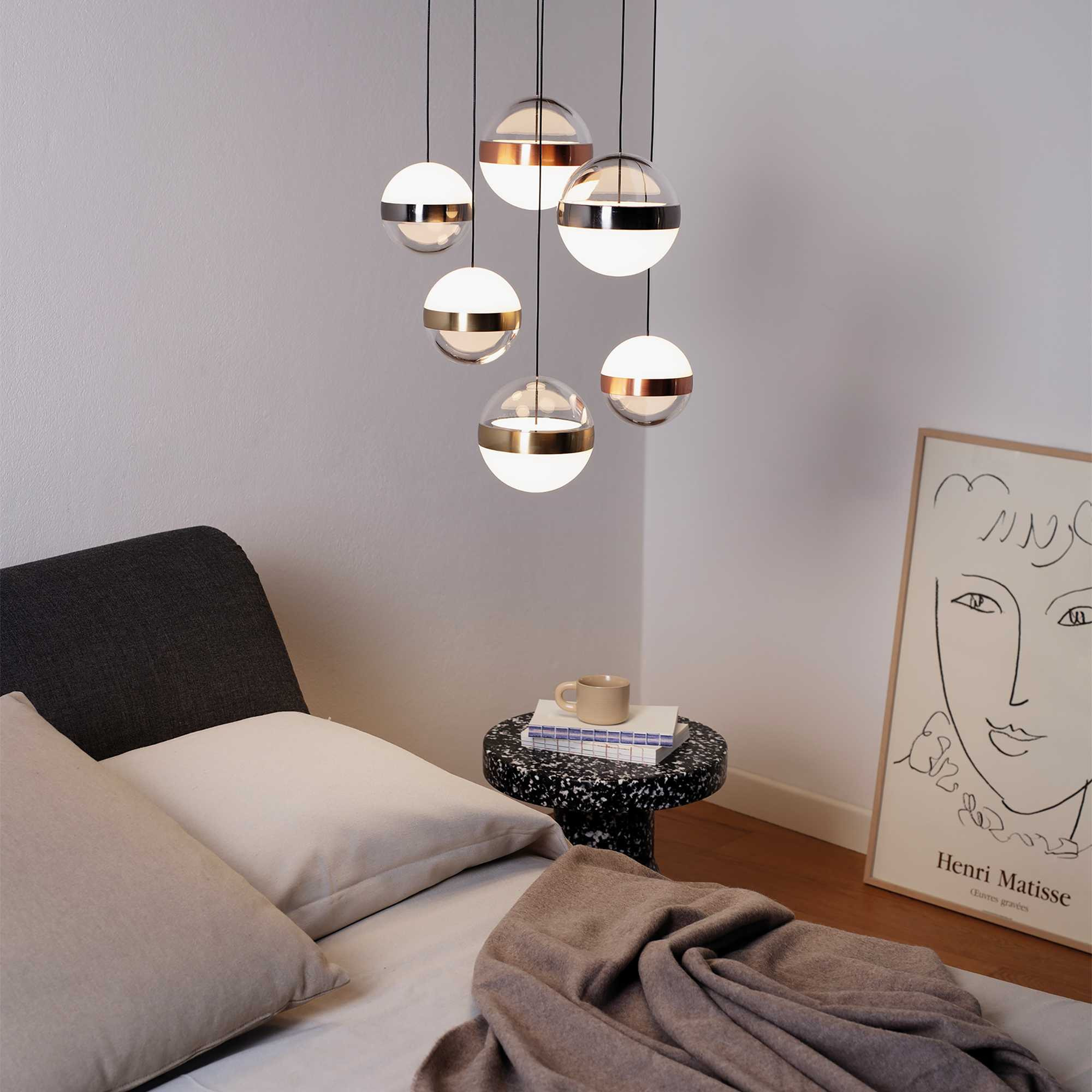 Suspension Galaxy en métal finition nickel noir brillant - Ideal Lux Suspension Galaxy en métal finition nickel noir brillant - Ideal Lux