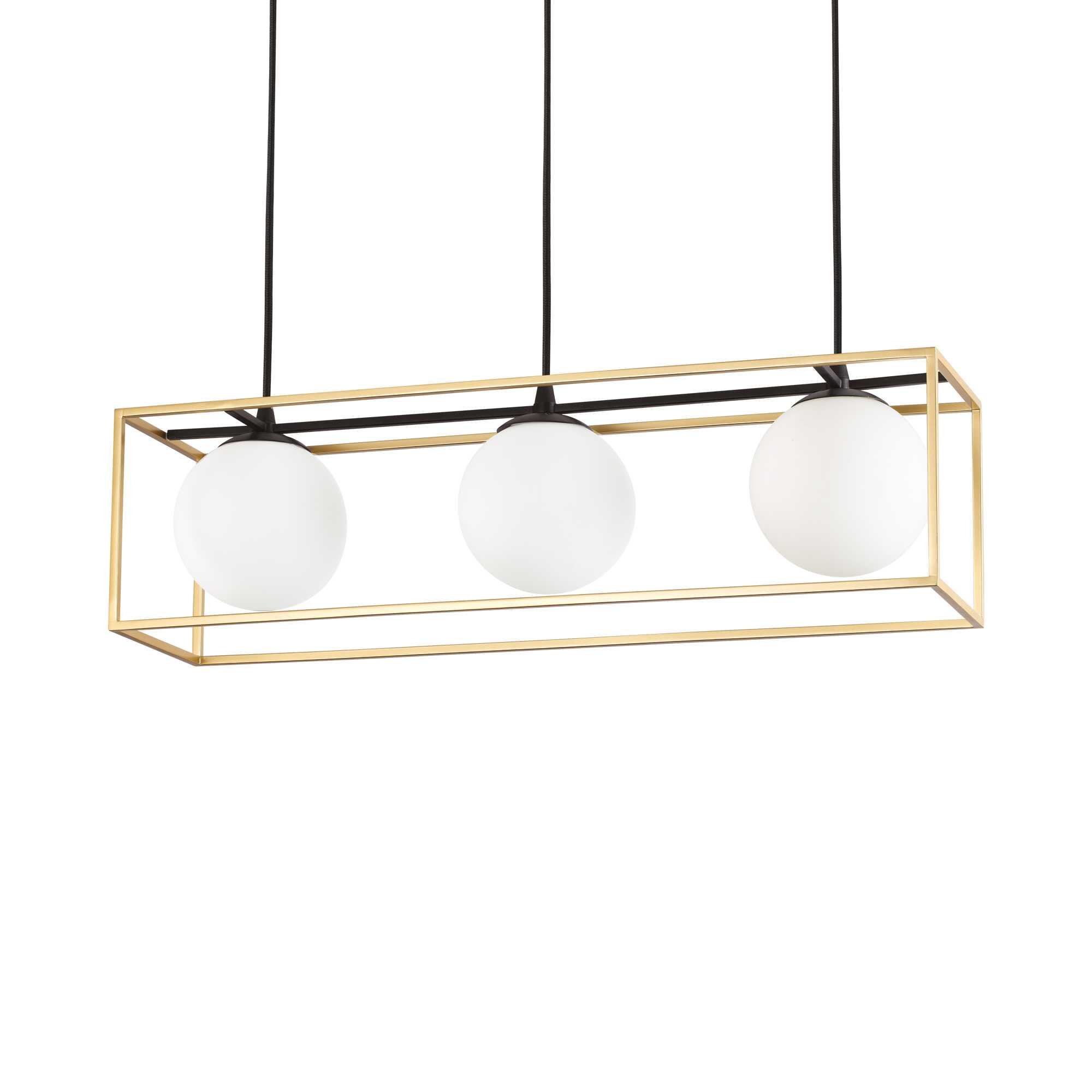 Suspension Lingotto en métal avec lampe en verre blanc soufflé - Ideal Lux Suspension Lingotto en métal avec lampe en verre blanc soufflé - Ideal Lux