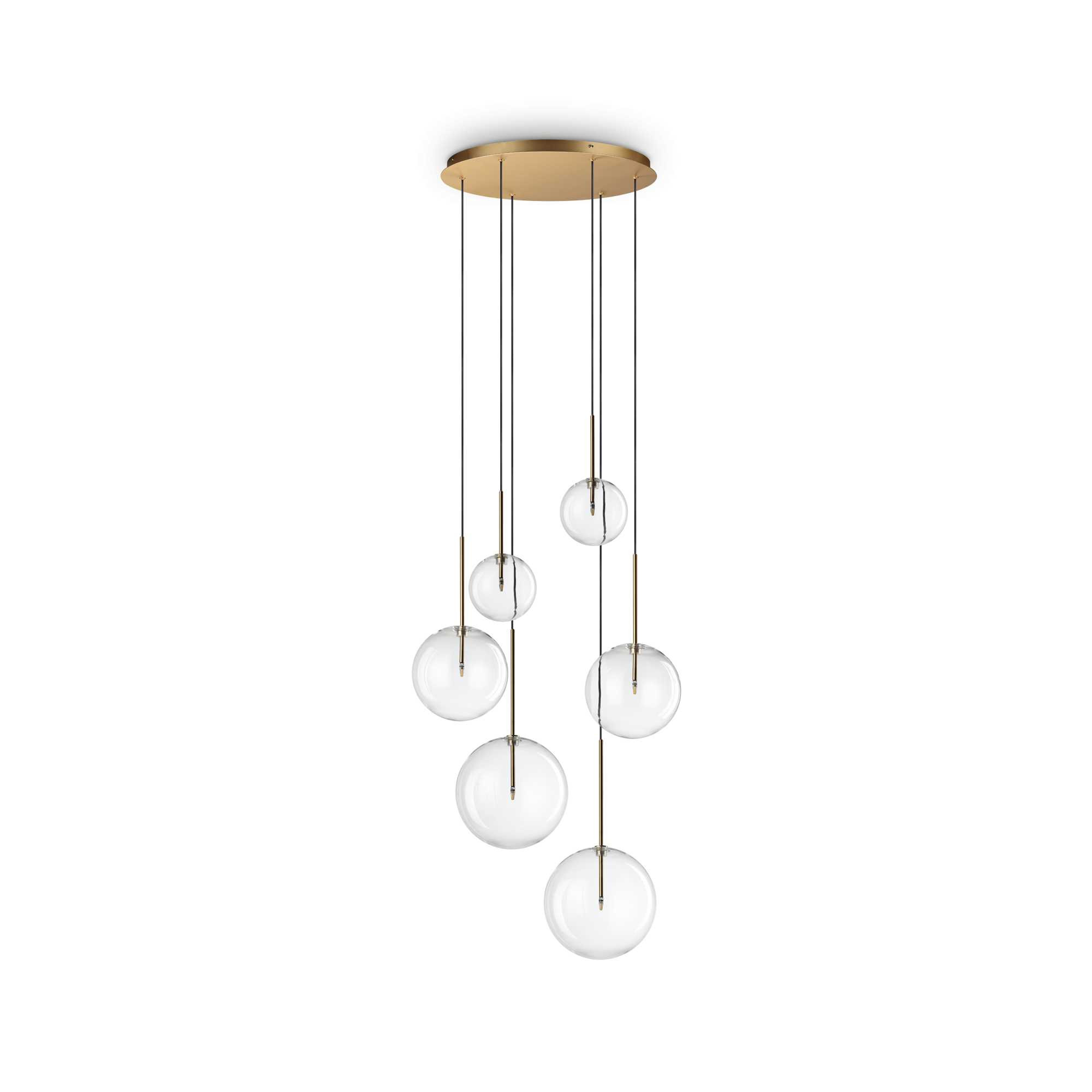 Suspension Equinoxe en métal avec verre soufflé - Ideal Lux Suspension Equinoxe en métal avec verre soufflé - Ideal Lux