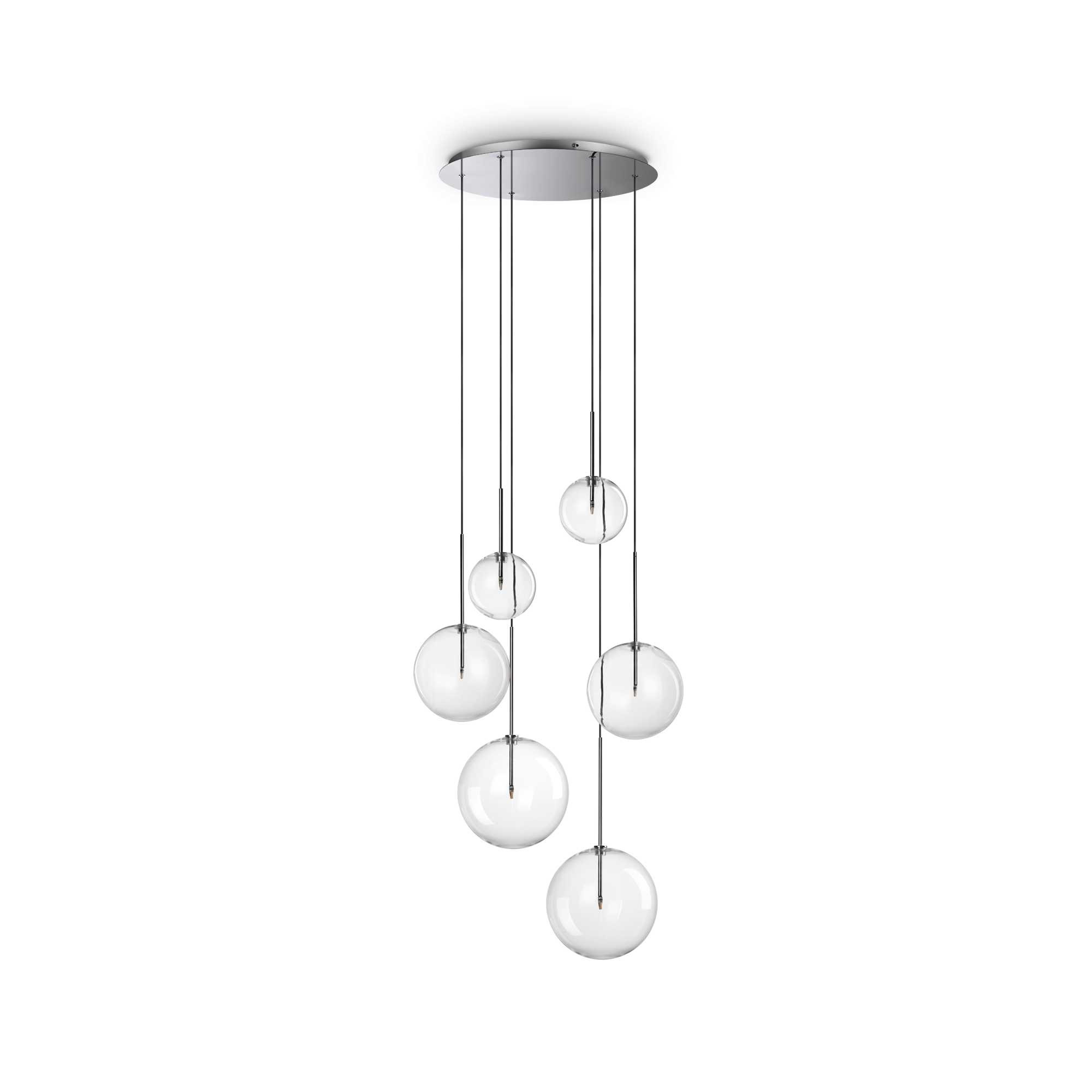 Suspension Equinoxe en métal avec verre soufflé - Ideal Lux Suspension Equinoxe en métal avec verre soufflé - Ideal Lux