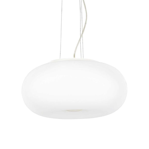 Suspension Ulisse en métal et verre blanc soufflé - Ideal Lux
