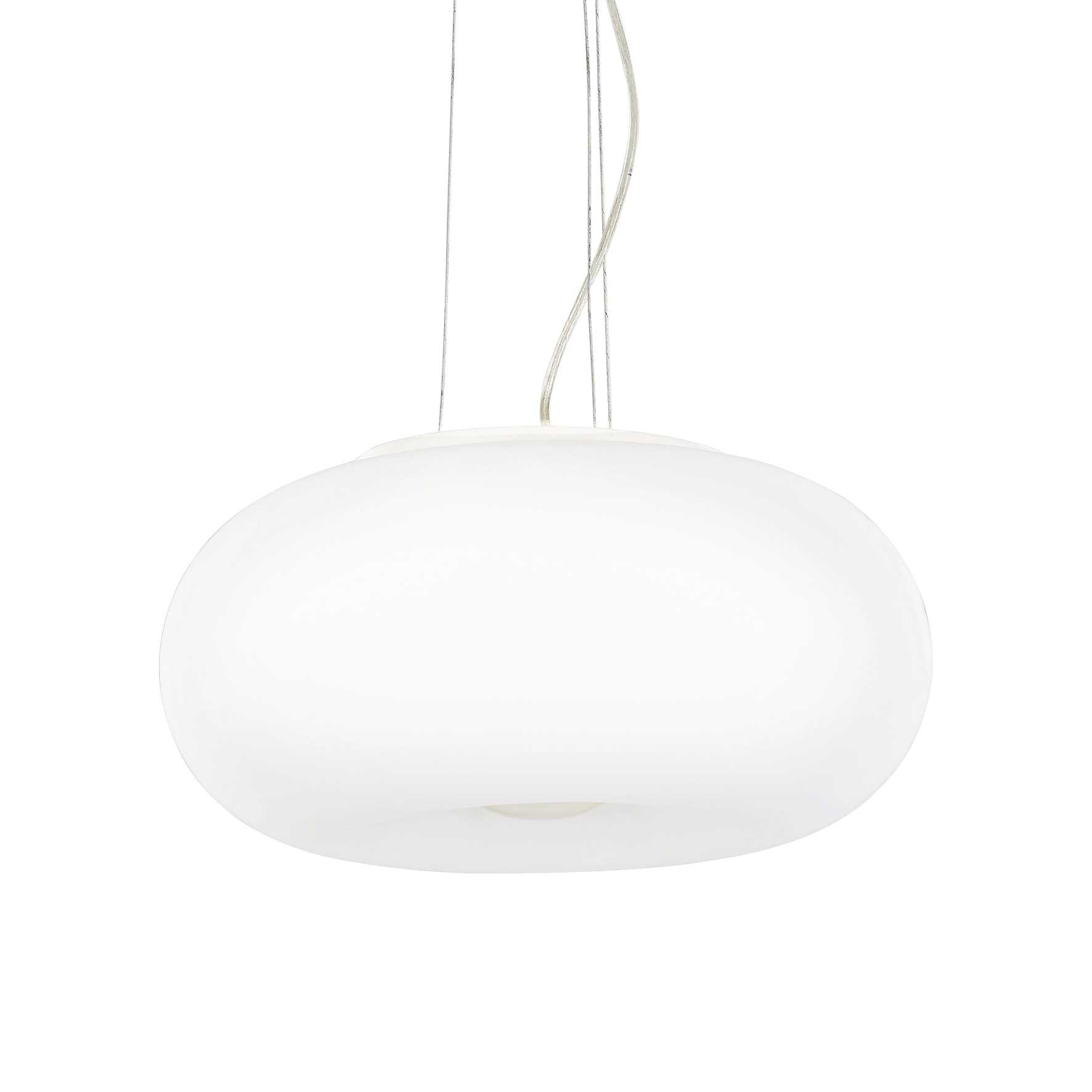 Suspension Ulisse en métal et verre blanc soufflé - Ideal Lux