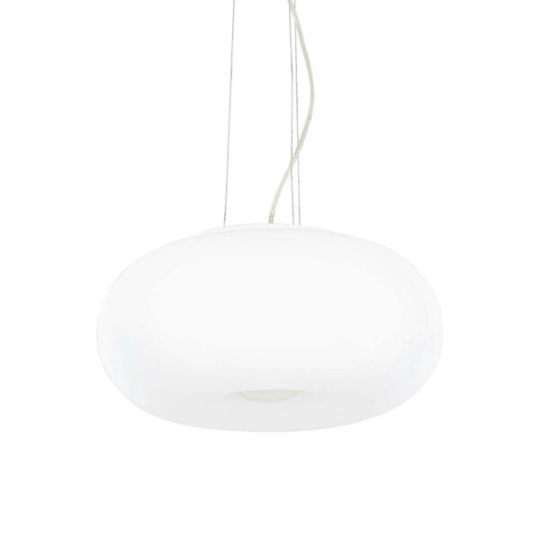 Suspension Ulisse en métal et verre blanc soufflé - Ideal Lux