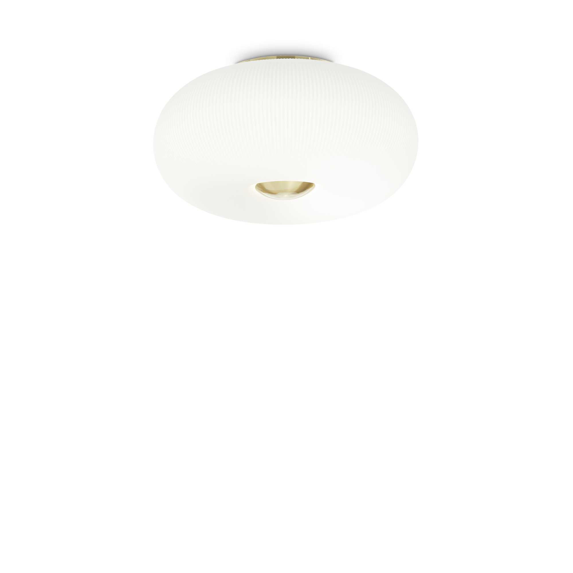 Plafonnier Arizona en verre blanc soufflé au design contemporain- Ideal Lux