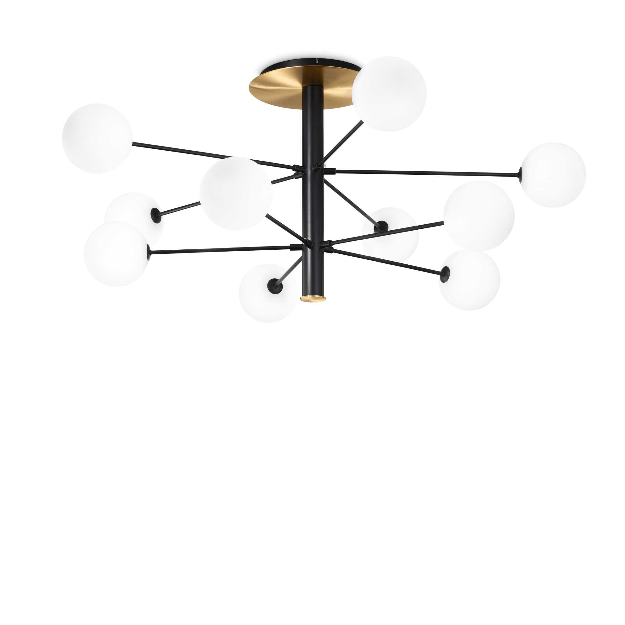 Plafonnier Cosmopolitan en métal et verre soufflé au design contemporain- Ideal Lux