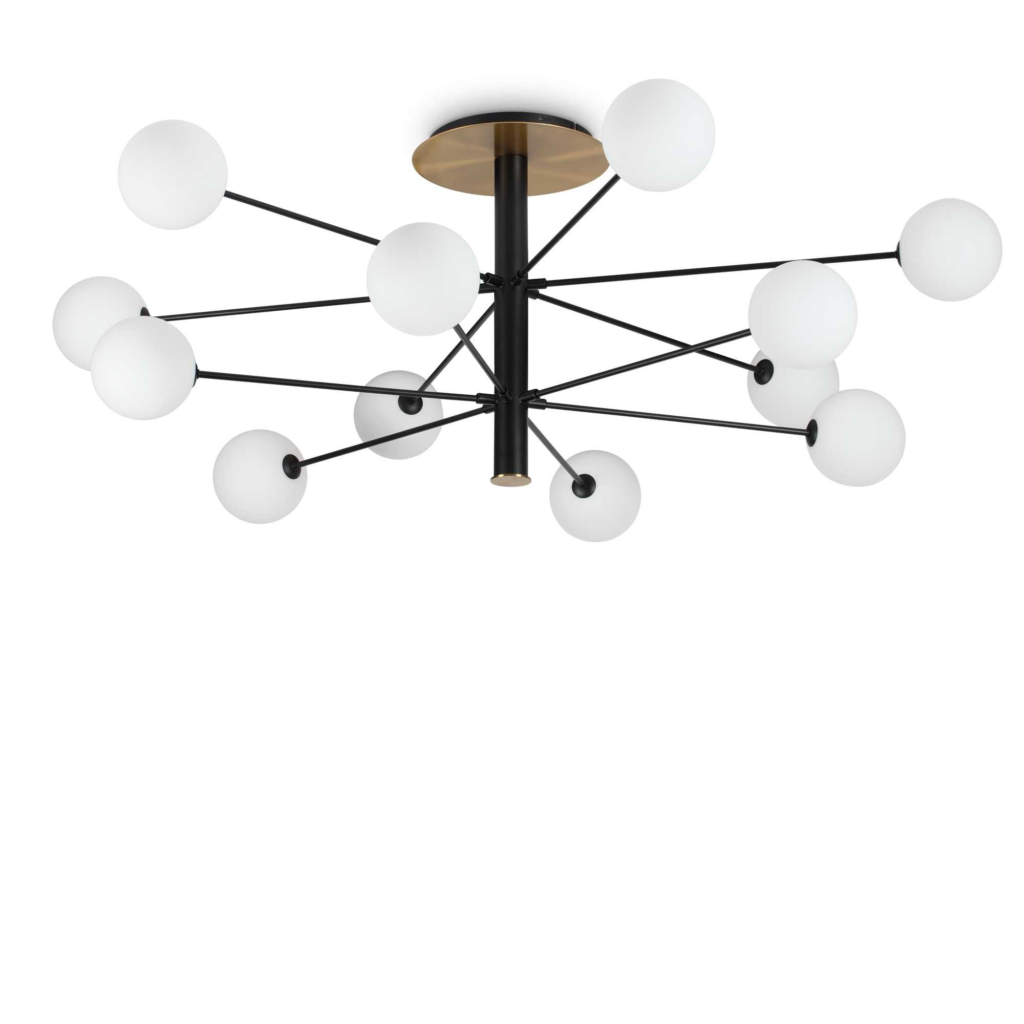Plafonnier Cosmopolitan en métal et verre soufflé au design contemporain- Ideal Lux Plafonnier Cosmopolitan en métal et verre soufflé au design contemporain- Ideal Lux