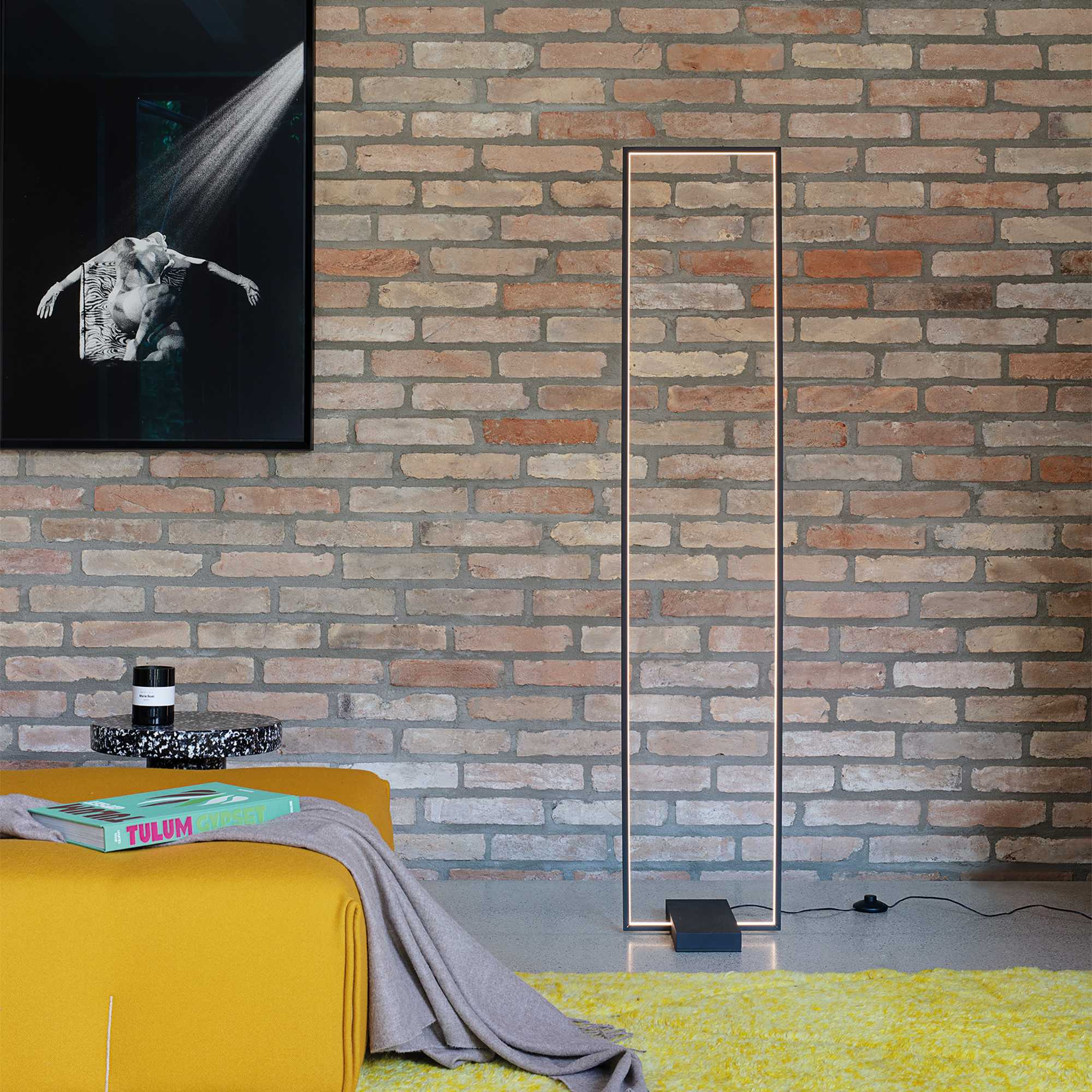 Lampadaire Frame en métal avec des diffuseurs en plastique opale - Ideal Lux Lampadaire Frame en métal avec des diffuseurs en plastique opale - Ideal Lux