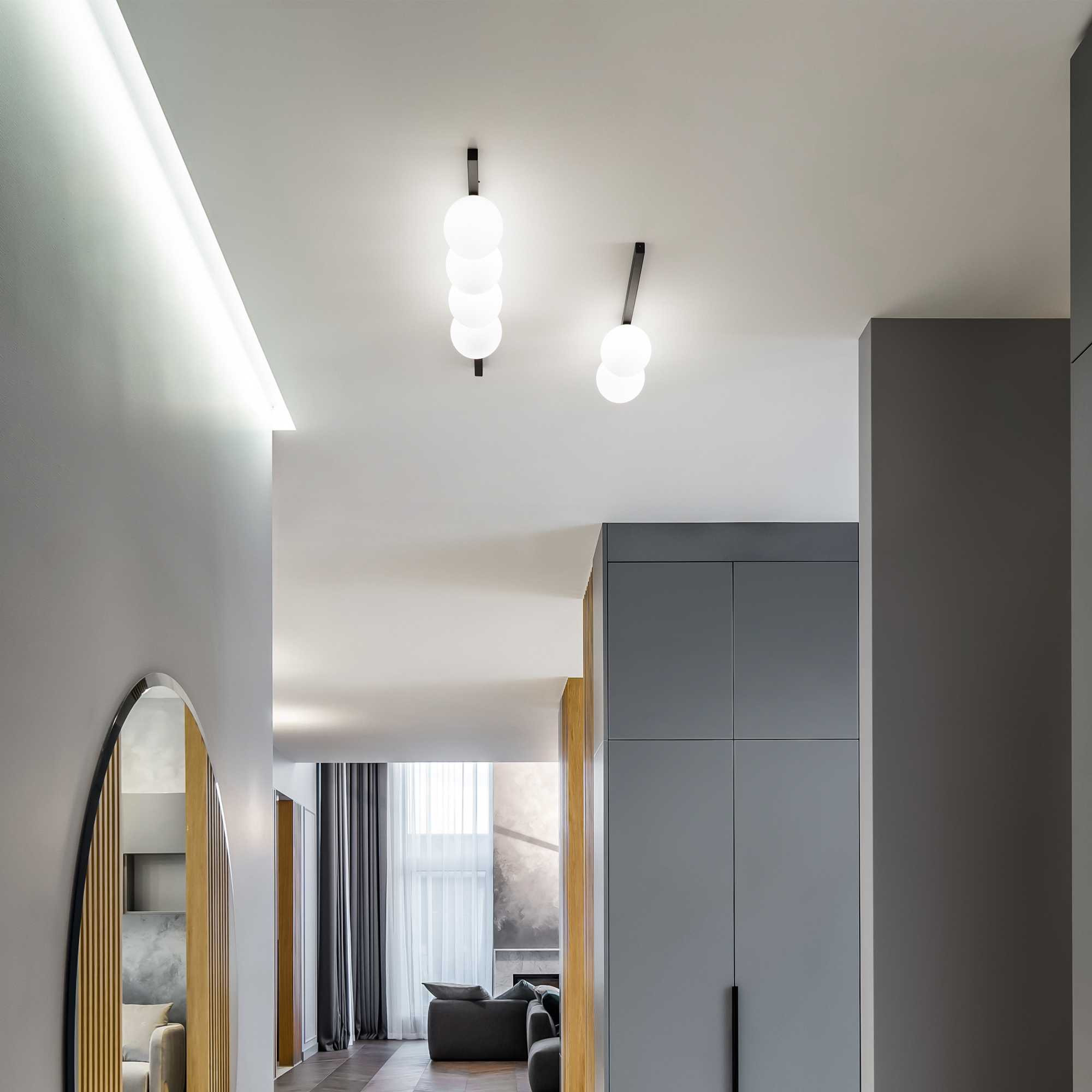 Plafonnier Binomio en métal avec diffuseurs en verre soufflé blanc acidifié - Ideal Lux Plafonnier Binomio en métal avec diffuseurs en verre soufflé blanc acidifié - Ideal Lux