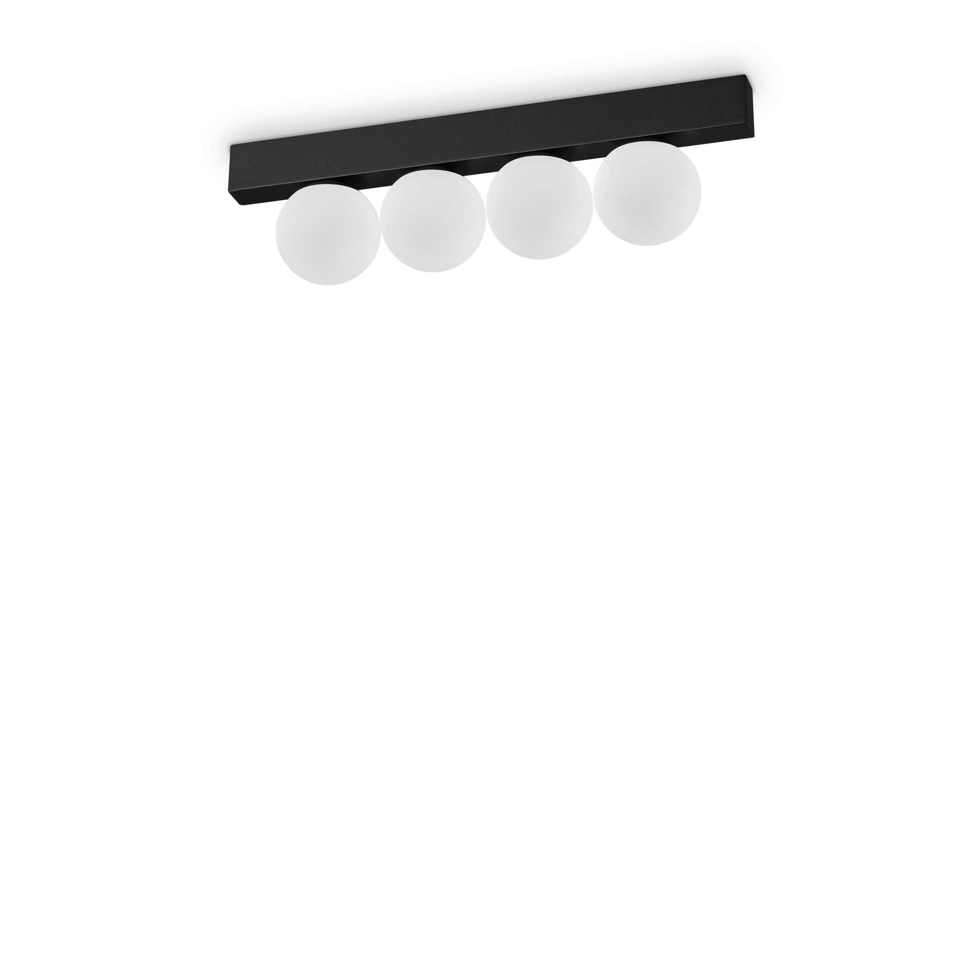 Plafonnier Ping Pong en métal avec des diffuseurs en acrylique transparent satiné - Ideal Lux