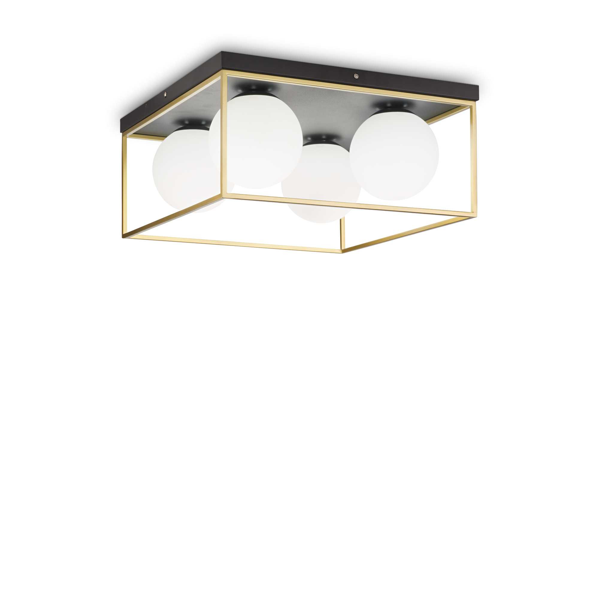 Plafonnier Lingotto en métal avec verre blanc soufflé - Ideal Lux Plafonnier Lingotto en métal avec verre blanc soufflé - Ideal Lux