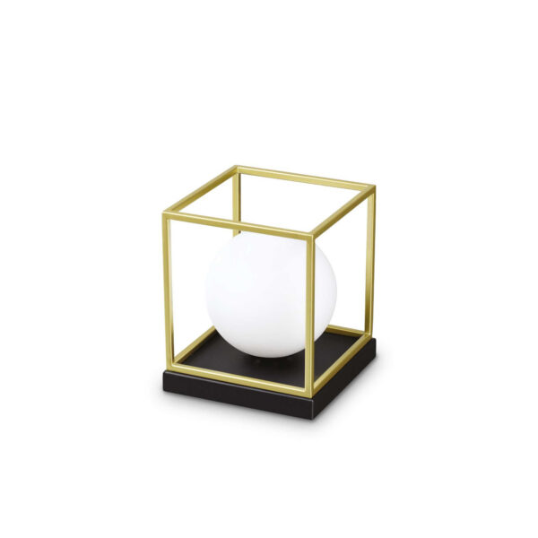 Lampe à poser Lingotto en métal avec verre blanc soufflé - Ideal Lux