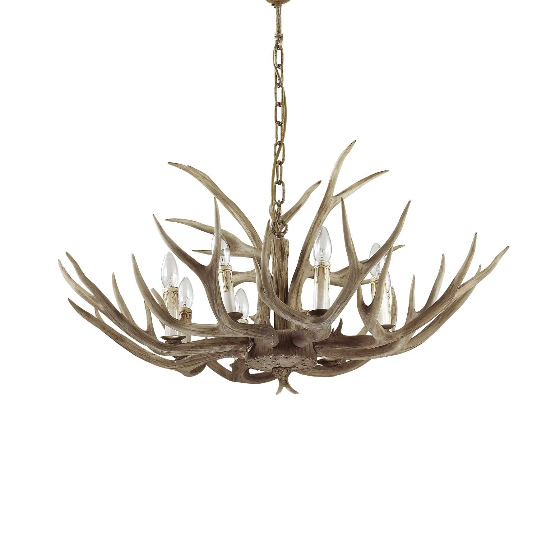 Suspension Chalet luxe montage en métal et résine au design nature - Ideal Lux