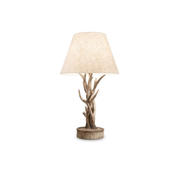 Lampe à poser Chalet luxe montage en métal et résine au design nature - Ideal Lux