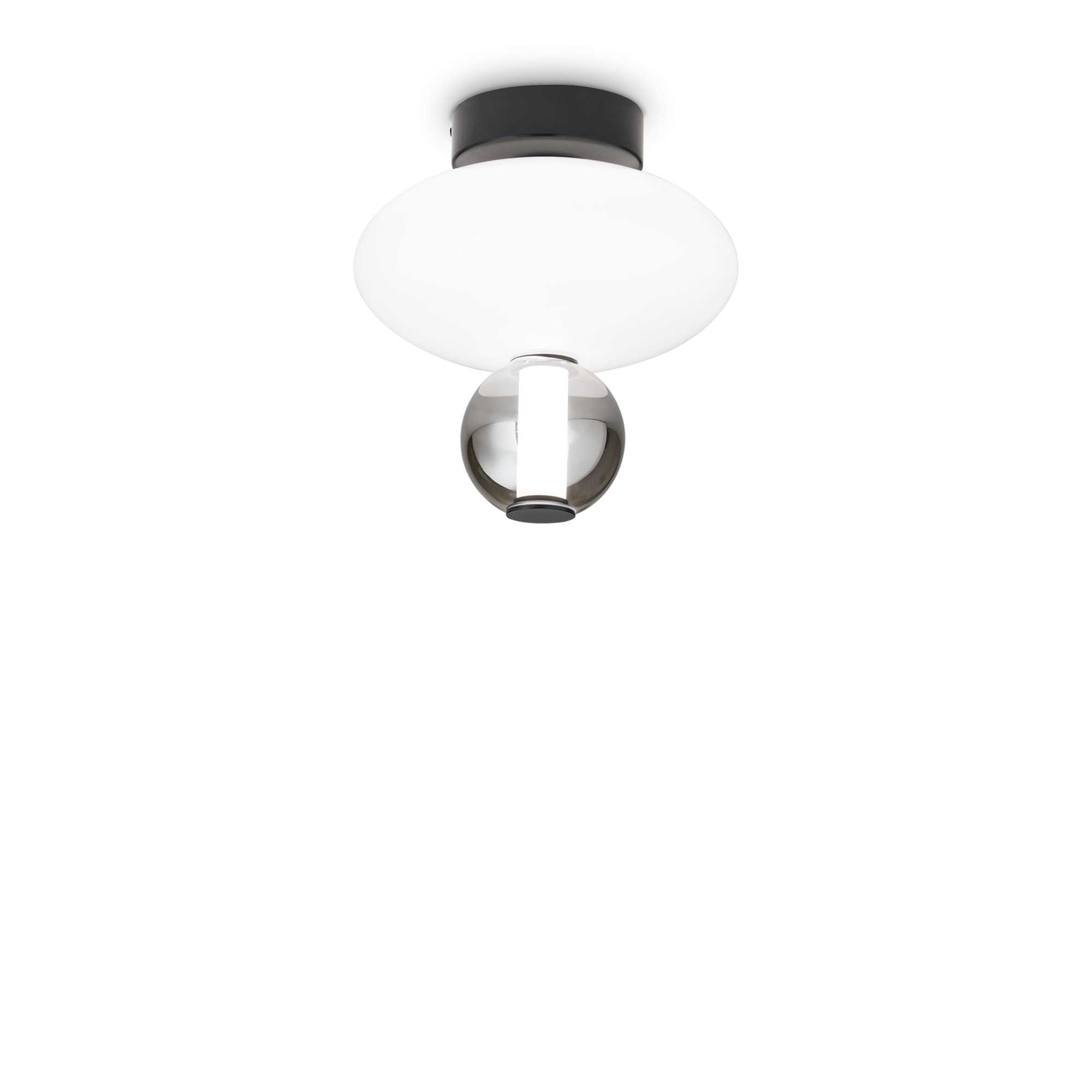 Plafonnier Lumiere monture en métal et diffuseur en verre soufflé au design contemporain - Ideal Lux