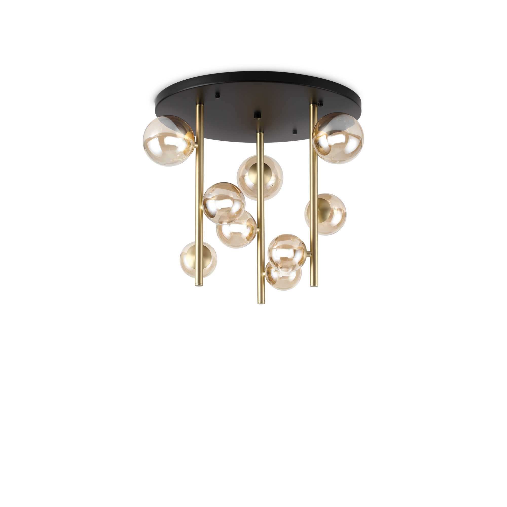 Plafonnier Perlage 2 en métal à base ronde au design contemporain - Ideal Lux