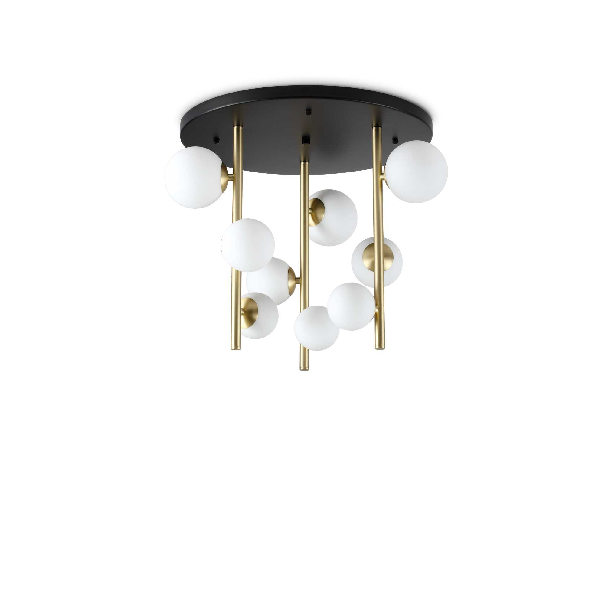 Plafonnier Perlage 2 en métal à base ronde au design contemporain - Ideal Lux