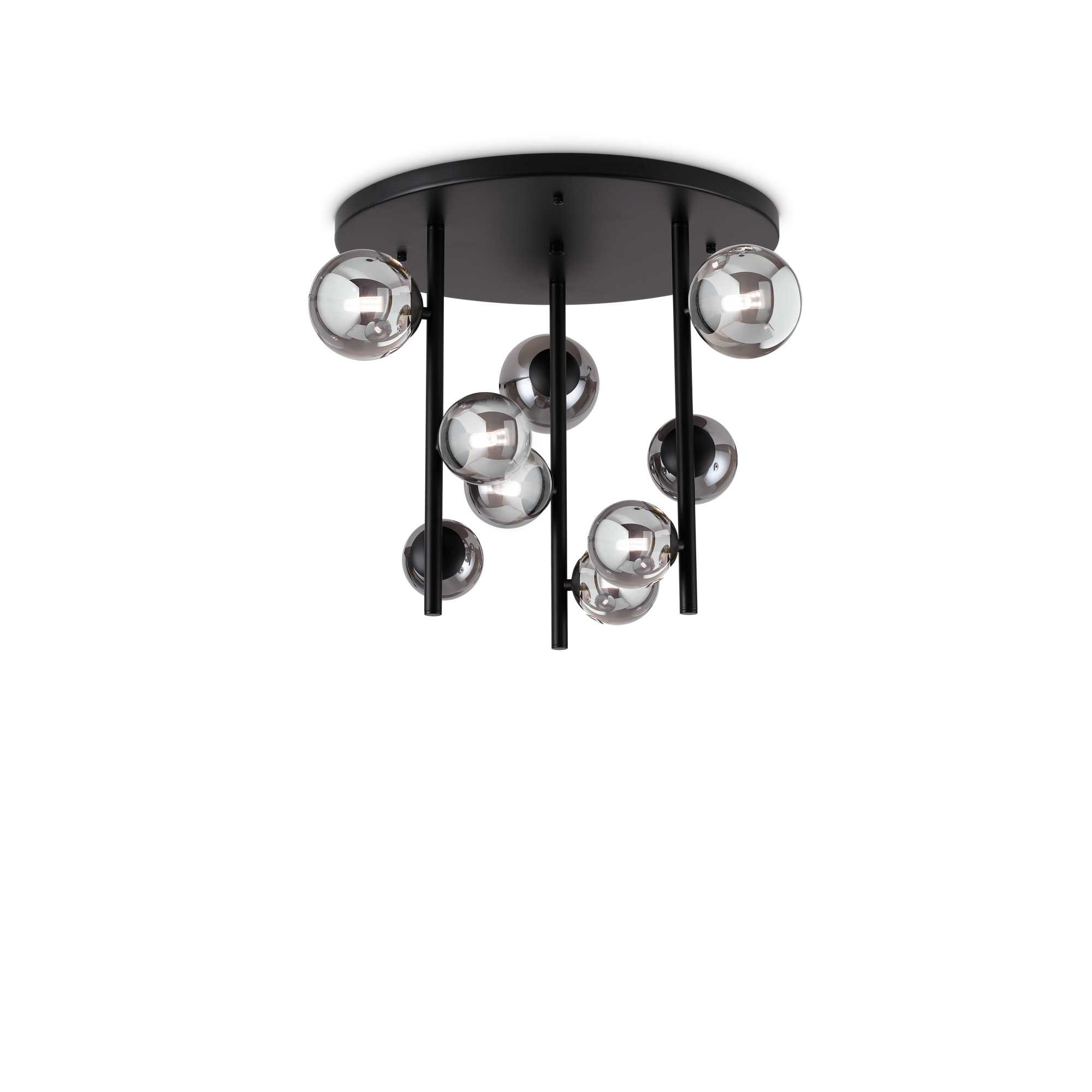 Plafonnier Perlage 2 en métal à base ronde au design contemporain - Ideal Lux Plafonnier Perlage 2 en métal à base ronde au design contemporain - Ideal Lux