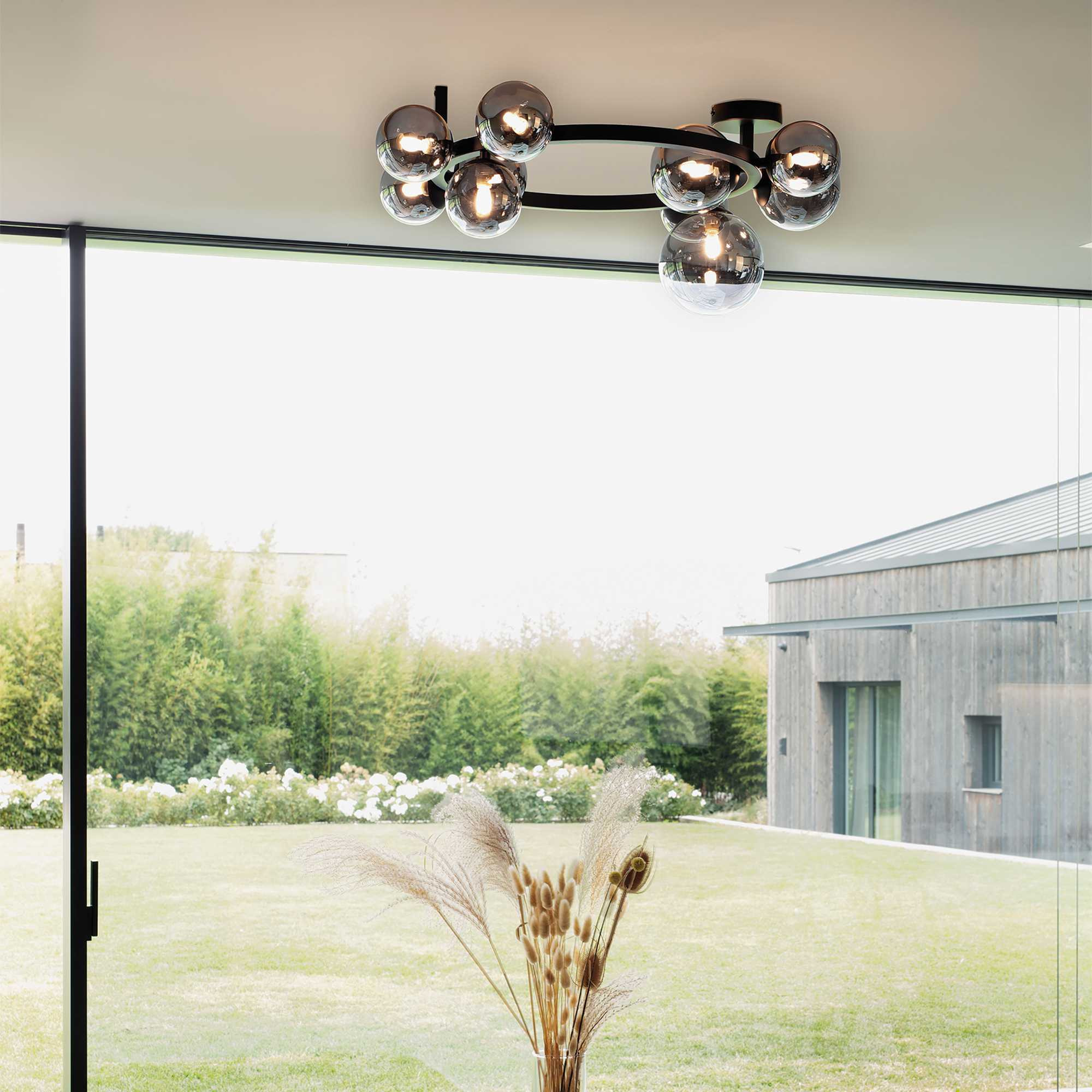Plafonnier Perlage 3 en métal en forme d'anneau au design contemporain - Ideal Lux Plafonnier Perlage 3 en métal en forme d'anneau au design contemporain - Ideal Lux