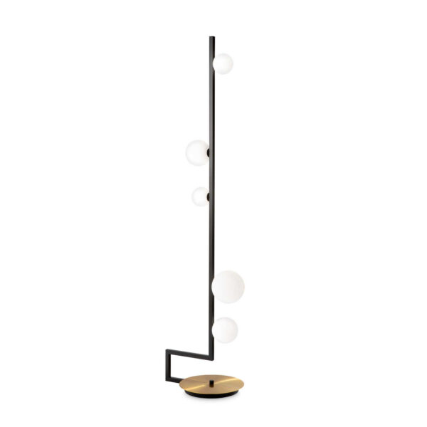 Lampadaire Birds en métal et verre soufflé au design contemporain - Ideal Lux