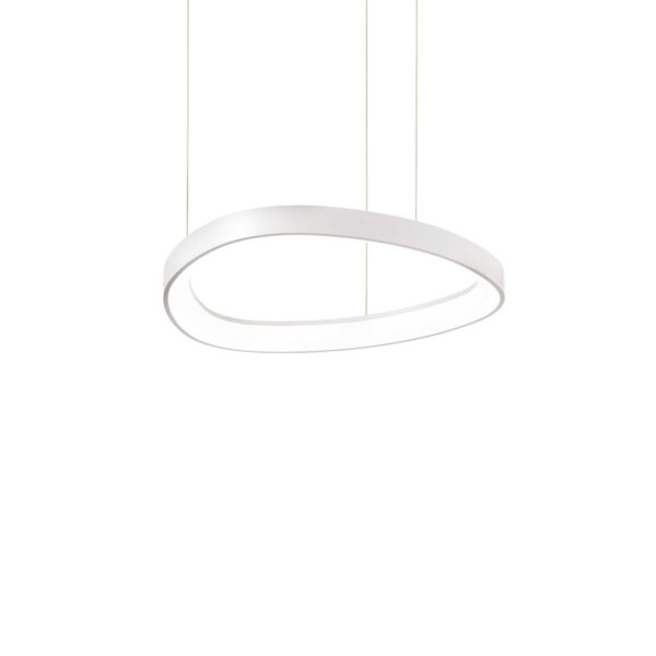 Suspension Gemini en métal avec diffuseur en polycarbonate opale au design contemporain - Ideal Lux