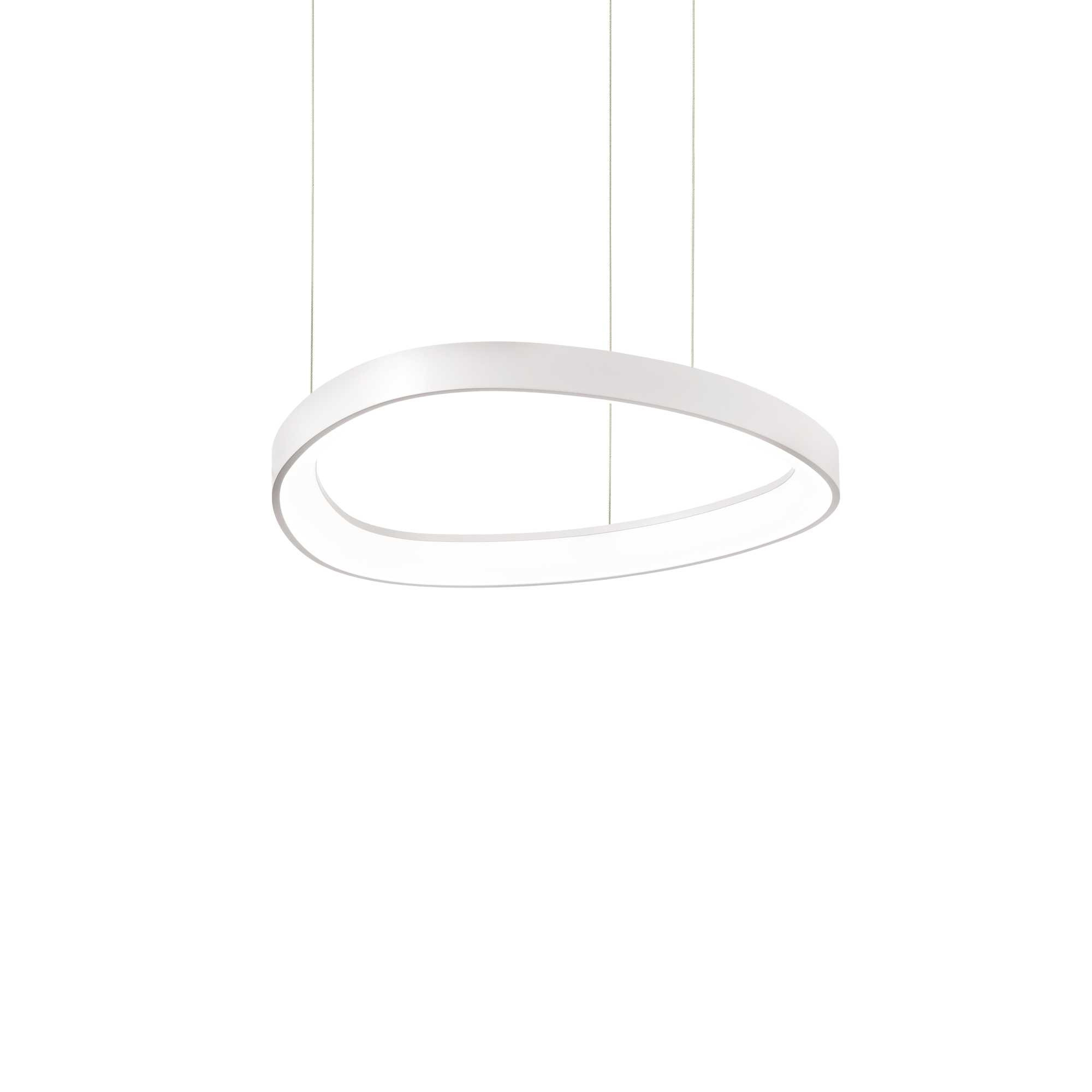 Suspension Gemini en métal avec diffuseur en polycarbonate opale au design contemporain - Ideal Lux
