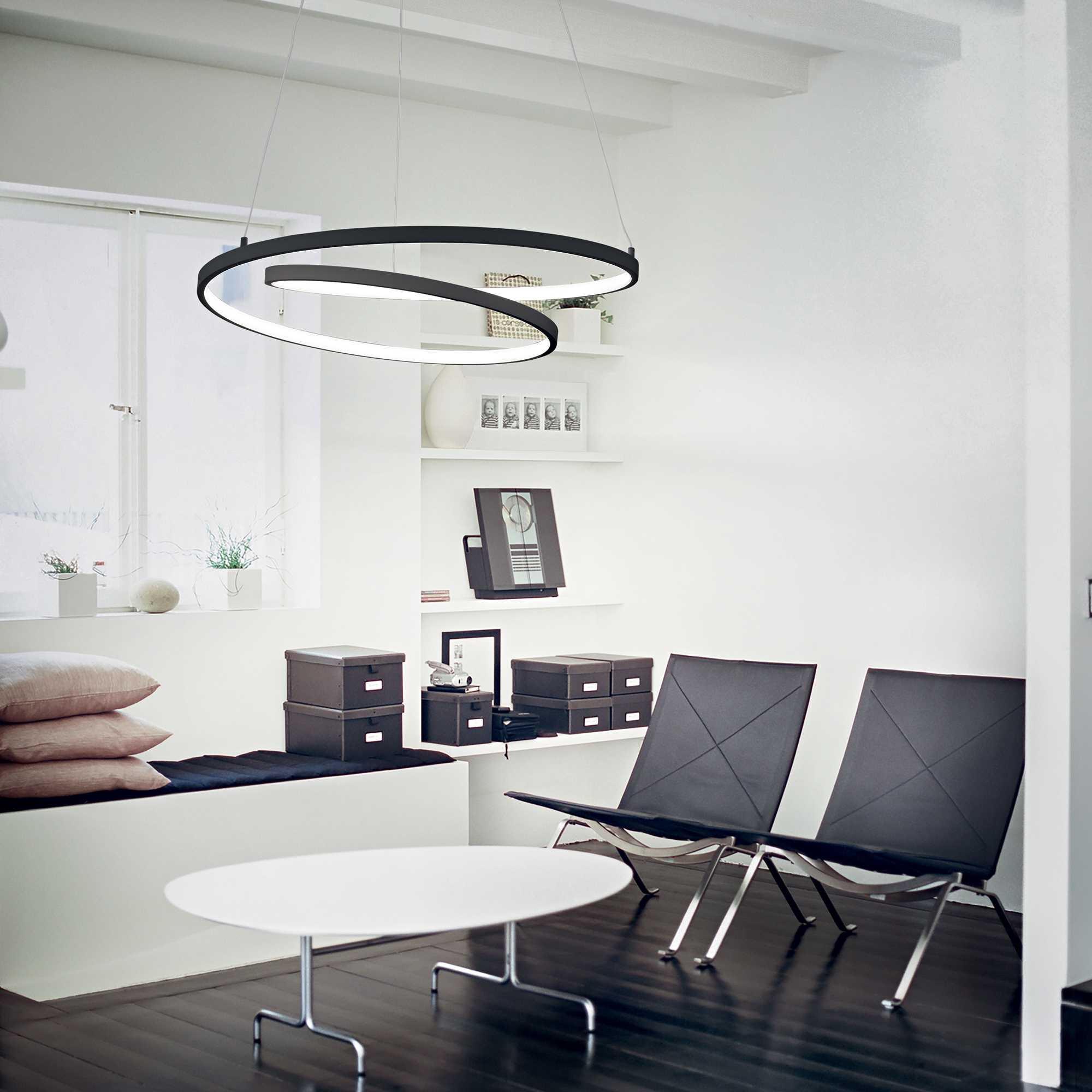 Suspension Oz en métal avec des diffuseurs en gomme opale - Ideal Lux Suspension Oz en métal avec des diffuseurs en gomme opale - Ideal Lux