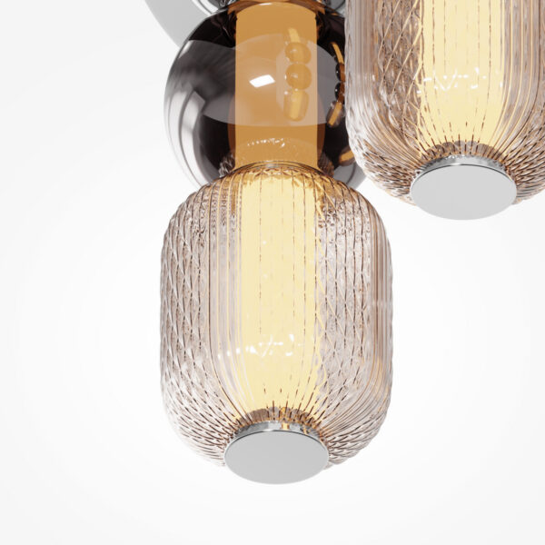 Plafonnier Drop support en métal et abat-jour en verre au design contemporain par Maytoni