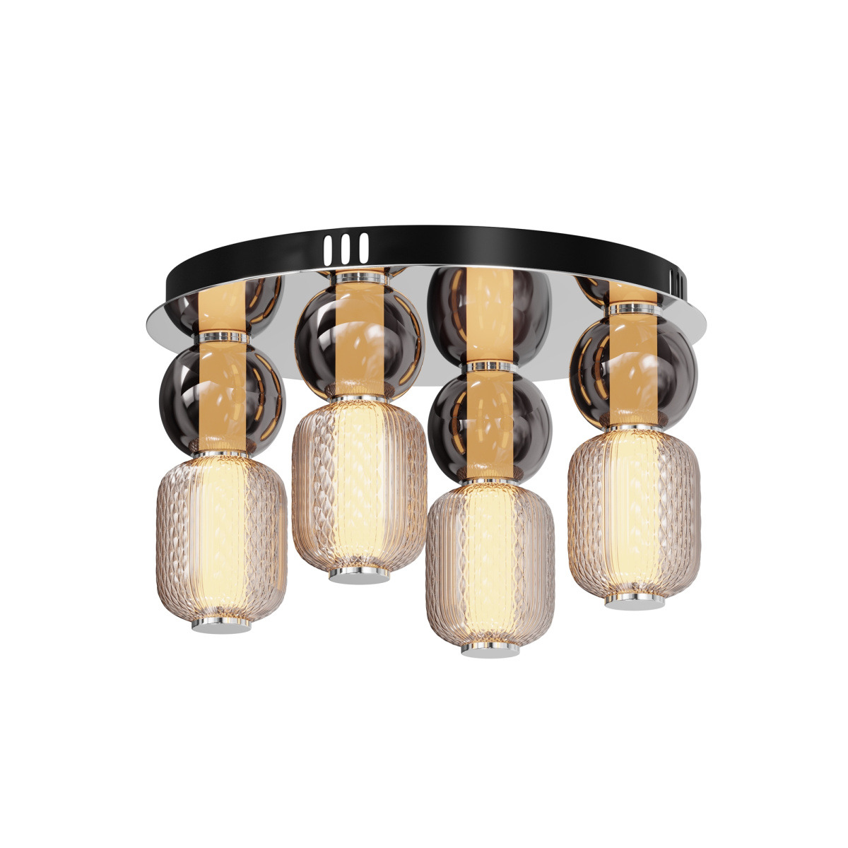Plafonnier Drop support en métal et abat-jour en verre au design contemporain par Maytoni